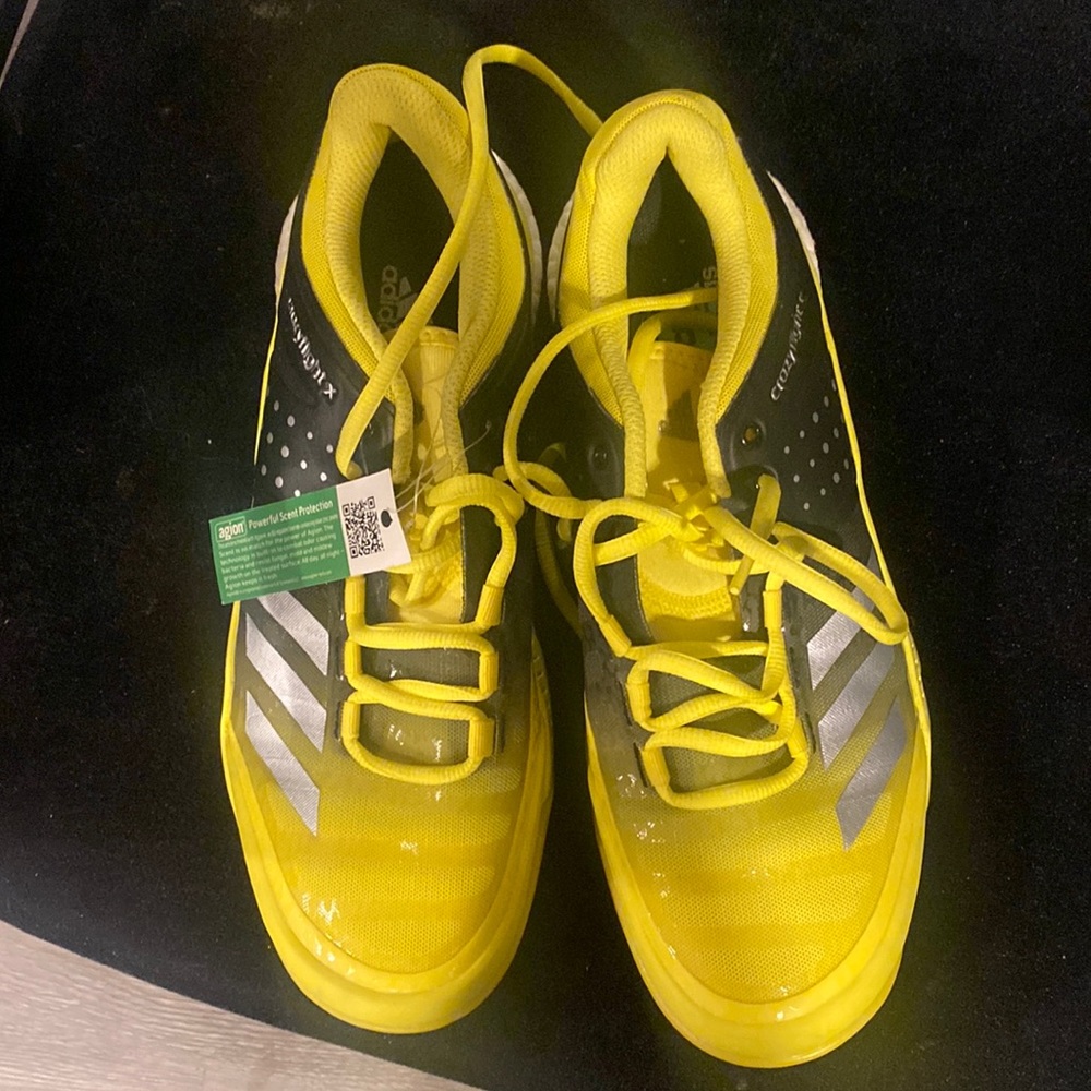 Adidas yellow black crazy flight sneakers womens